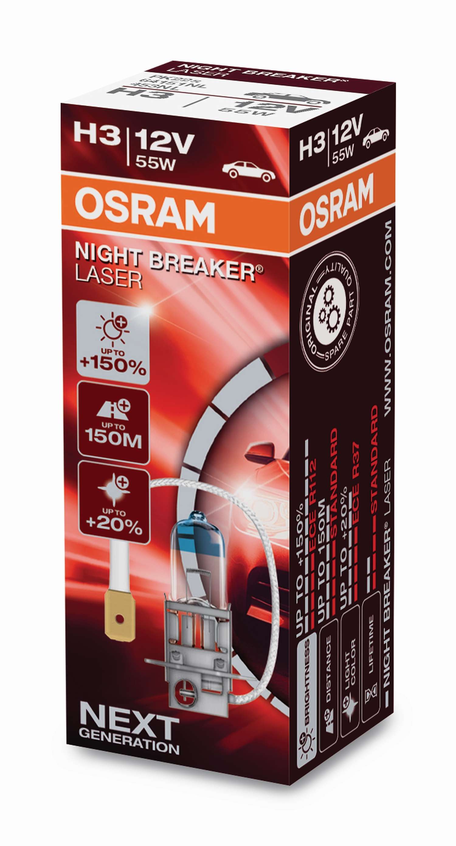 Osram H7 H11 H4 H1 H3 Hb3 Hb4 55w Night Breaker Unlimited 12v +110