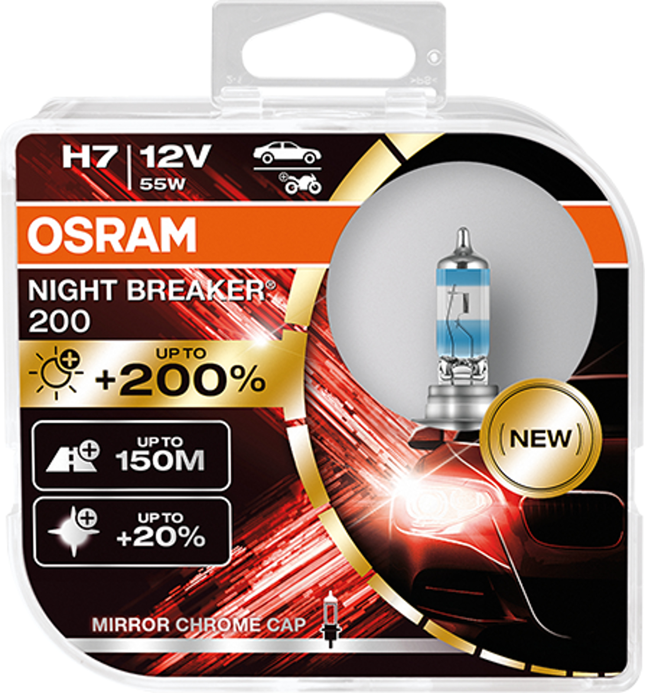 Osram NIGHT BREAKER 200 H4 H7 H11 up to 200% more light 2pcs Free Choice